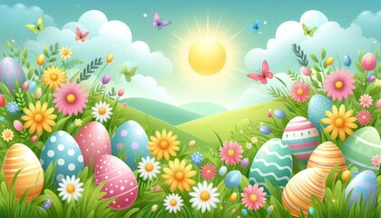 Fototapeta na wymiar Happy Easter Sunday Background