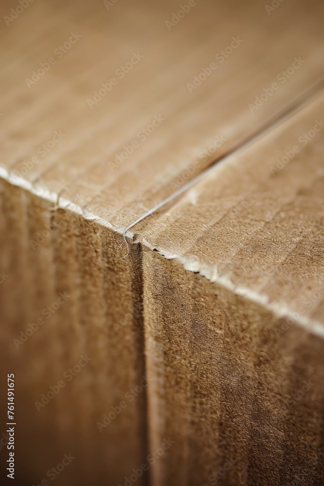 Poster close up of a cardboard box on a table, suitable for various business concepts