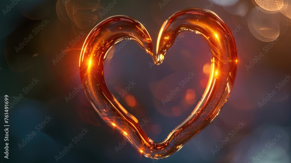 Sticker A heart shaped object with a blurred background, suitable for various romantic concepts