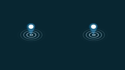 Abstract loacation icon and radio waves signal illustration.