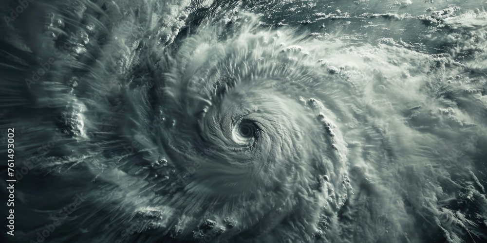 Poster powerful hurricane captured in a striking black and white photo. ideal for weather-related projects