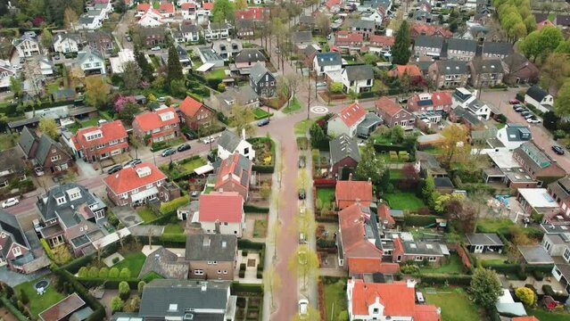 Aerial View of Netherlands Town Oisterwijk, Streets and Buildings