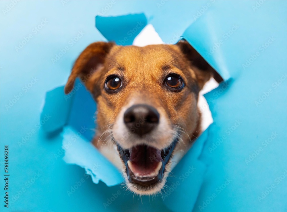 Poster Happy dog face background