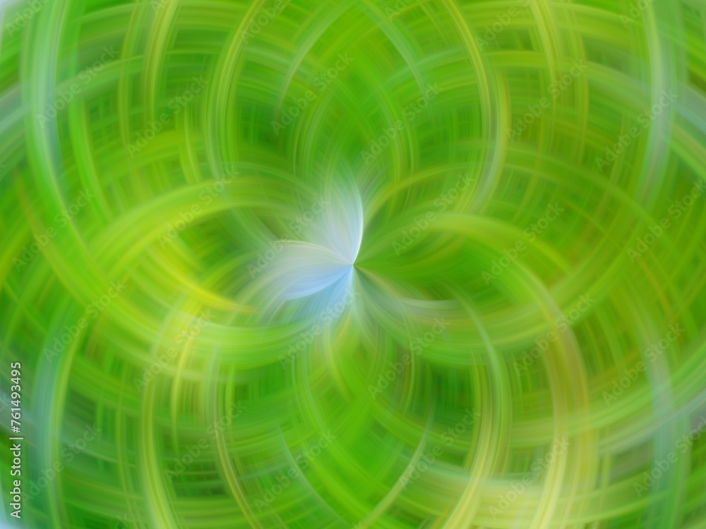 Poster green and yellow and blue background with effect of rays in motion, lines curves, bends, lights, blu