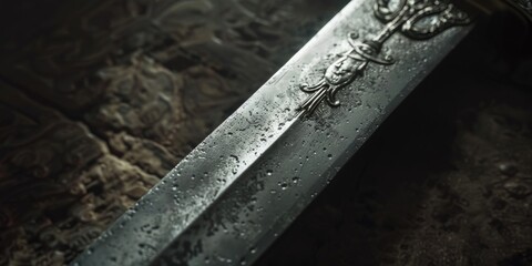 A close up shot of a knife on a table, suitable for various concepts and designs - Powered by Adobe