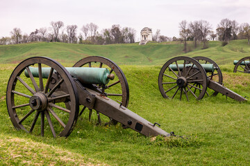 Cannons in the field of battle in Vicksburg, Mississippi
