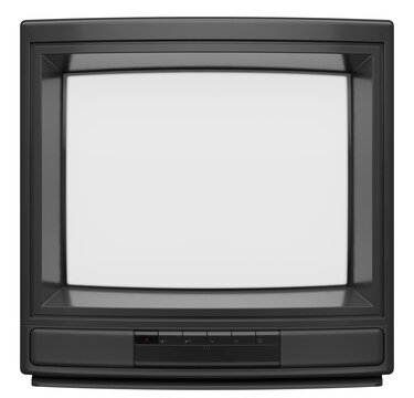 Turned On Retro TV Set From 90s. 3D Illustration