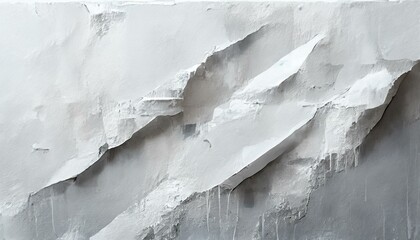 Illustration of white poster paper texture wet and stuck to the wall
