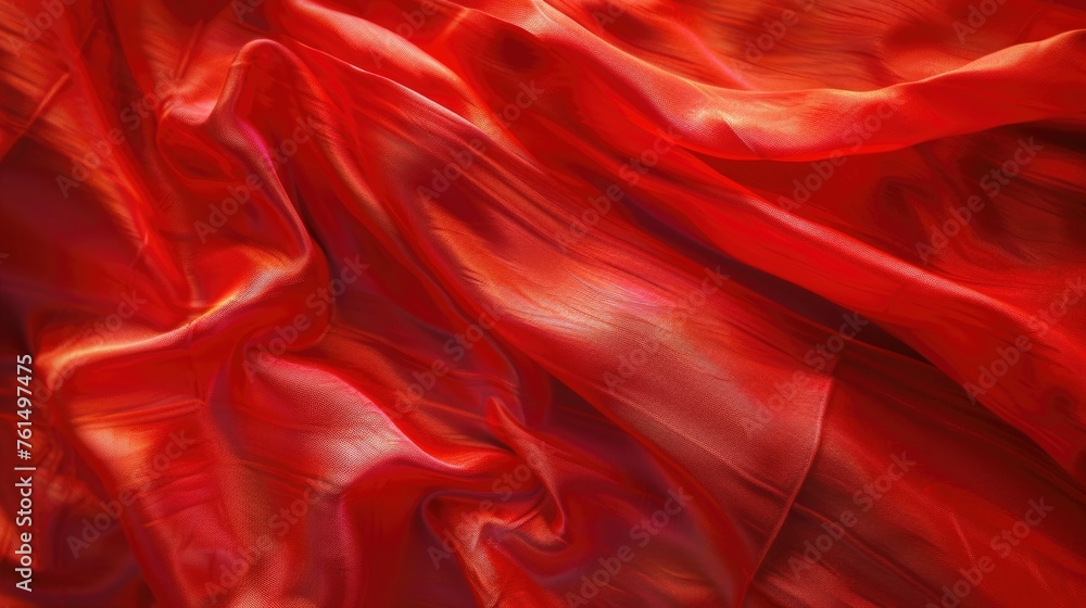 Aufkleber close-up of a red cloth on a table, suitable for various design projects