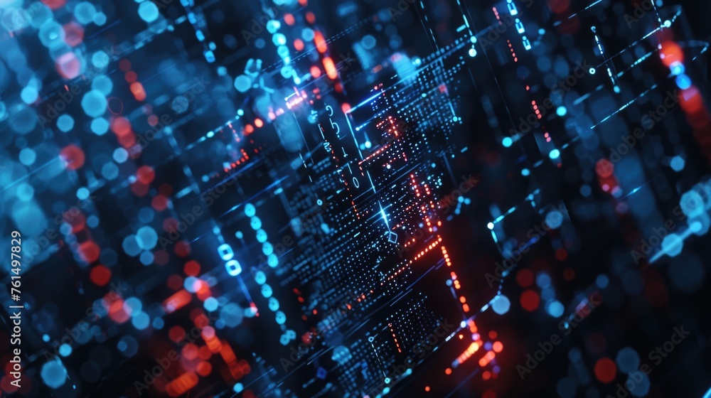 Aufkleber Abstract computer screen with colorful lights, suitable for technology concepts