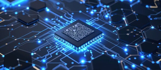 Electronic computer circuit board technology concept