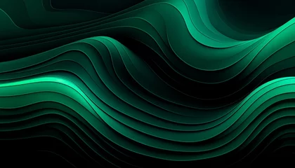 Gordijnen abstract green wave background © gomgom