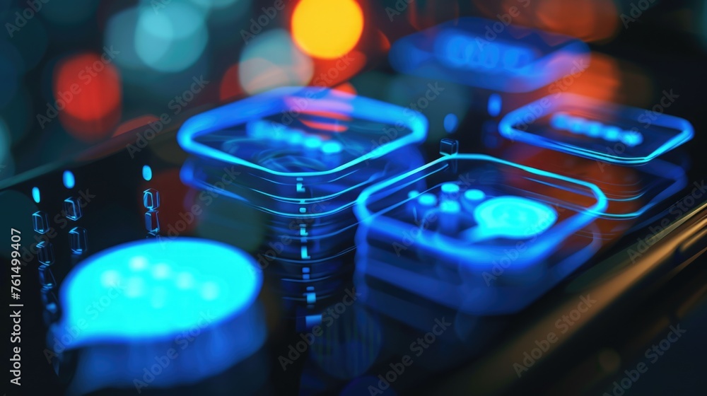 Poster Close up of lights on a table, suitable for various concepts