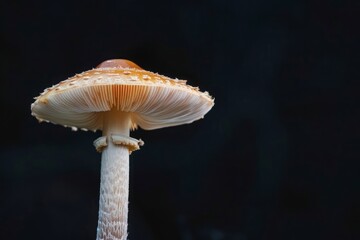 mushroom isolated on black background