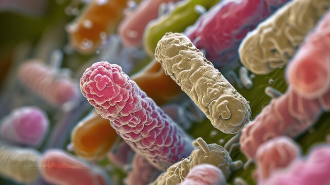 E. coli bacteria in microbiology.