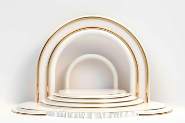 A stack of white plates with elegant gold rims, perfect for classy events and dining settings