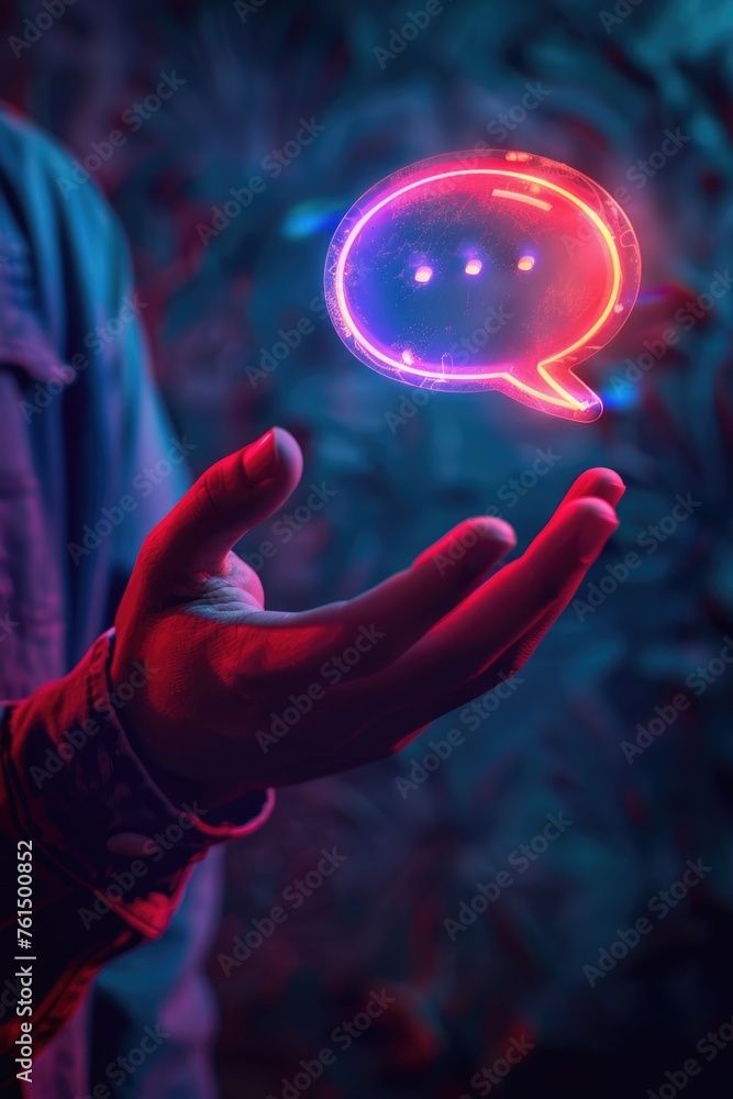 Poster a person holding a glowing object, suitable for various concepts