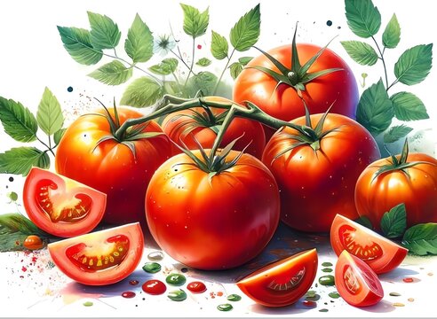 Watercolor of Tomatoes