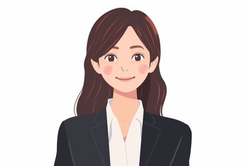 正面の笑顔の日本人の女性ビジネスマン（白背景・サラリーマン・スーツ・若手・新人・新入社員） - obrazy, fototapety, plakaty