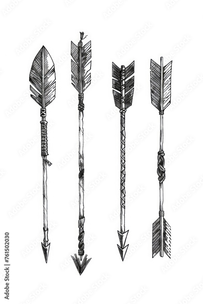 Poster illustration of three arrows in different poses. suitable for graphic design projects