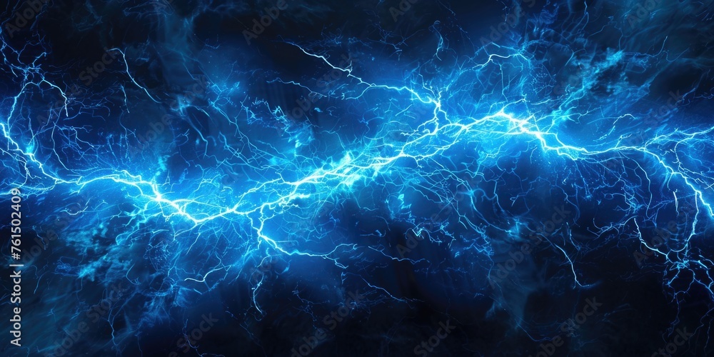 Aufkleber A striking blue and black background with lightning. Ideal for use in technology or energy-related projects