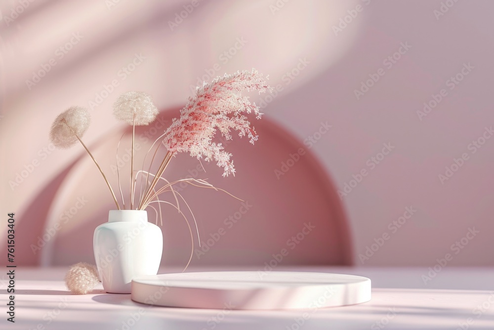 Poster a white vase filled with colorful flowers, suitable for various design projects