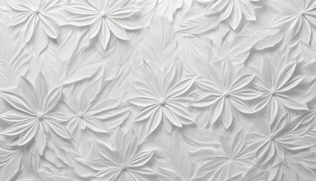 White flower texture background abstract white texture background for banner, art background Luxury minimal style wallpaper, art flower and botanical leaves, Organic shapes