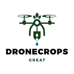 Drone Crops Icon Logo Design Template
