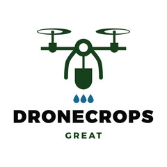 Drone Crops Icon Logo Design Template