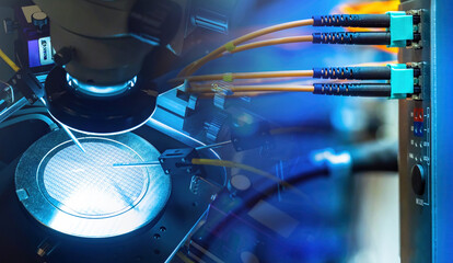 High-tech Semiconductor Manufacturing Process with Fiber Optics and Precision Equipment