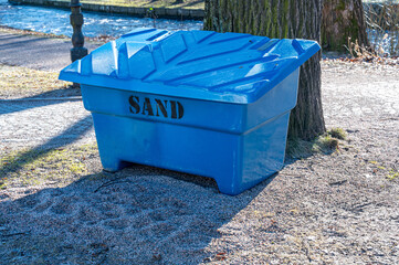 Blue box with anti slip sand Orebro city center