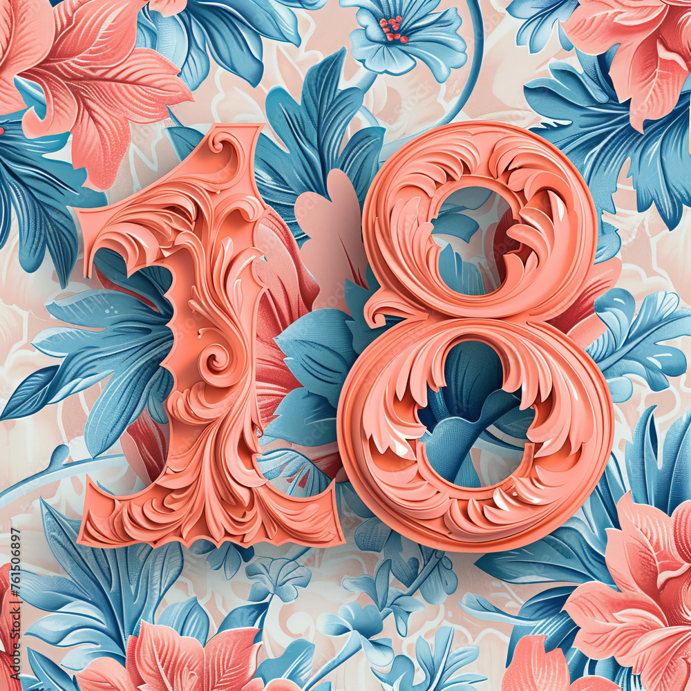 Poster the image shows a single colored background with the word '18' in bold, standing out in the center.