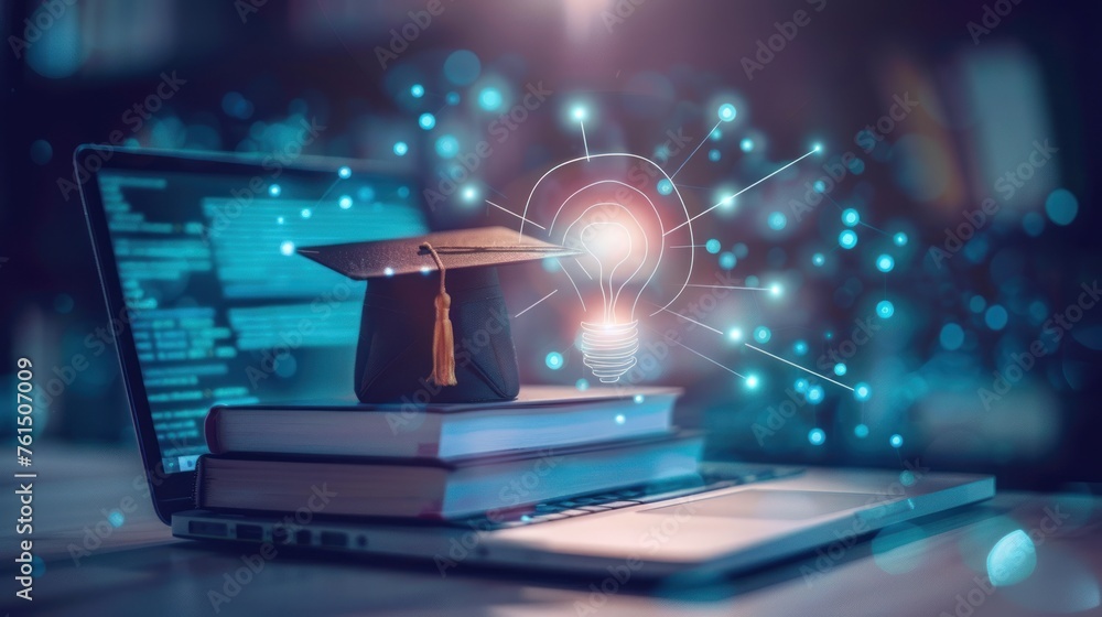 Wall mural e-learning-learning program for graduates