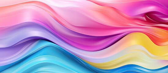 A vibrant close up of a colorful wave resembling a painting with shades of purple, violet, pink,...