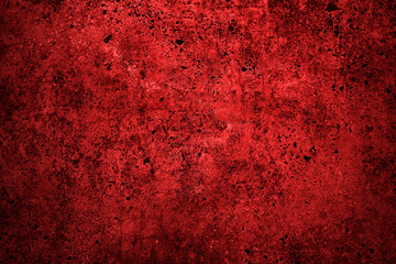 Red wall texture background. scary red wall for background, Old shabby blood paint and plaster...