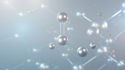 formic acid molecular structure, 3d model molecule, carboxylic acid, structural chemical formula view from a microscope