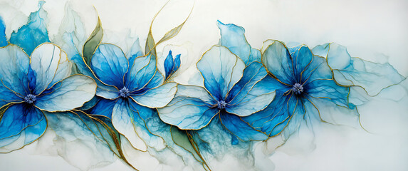 Niebieskie kwiaty. Tapeta abstrakcja, wiosenne tło kwiatowe