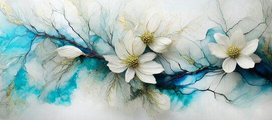 Abstrakcyjne kwiaty, wiosenne tło kwiatowe, wzór, deseń