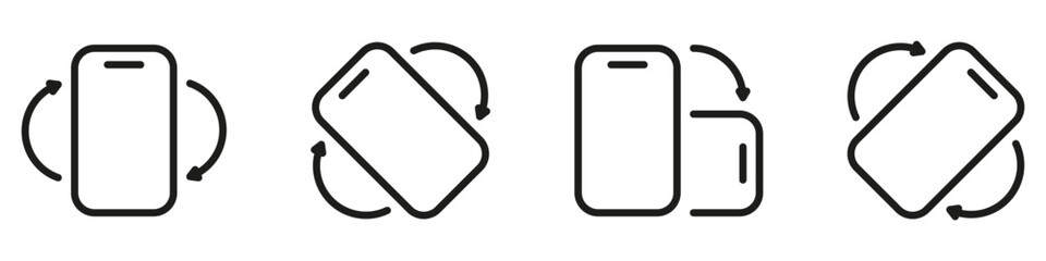 Mobile phone rotation icon set. Rotate smartphone icon.