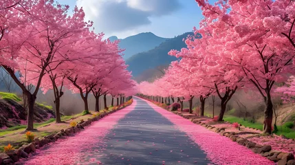 Fotobehang Sakura bloom in the park lake garden nature © brooke
