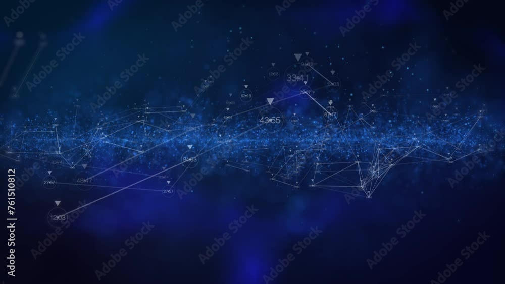 Aufkleber Technology digital cyber security data protection with cloud low polygon plexus moving communication 4K motion background.