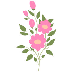 Decorative flower. Floral plant element for beautiful design. Simple form. Vector drawing.