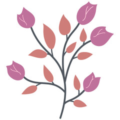 Decorative flower. Floral plant element for beautiful design. Simple form. Vector drawing.