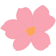 Flat flower bud element for beautiful design. Simple form. Vector drawing.
