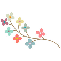 Decorative flower. Floral plant element for beautiful design. Simple form. Vector drawing.