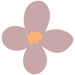 Flat flower bud element for beautiful design. Simple form. Vector drawing.