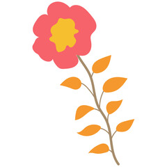 Decorative flower. Floral plant element for beautiful design. Simple form. Vector drawing.