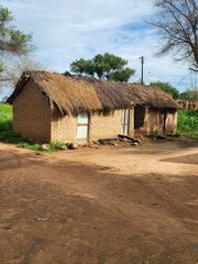 Fototapeta na wymiar Old house in the Africa's village