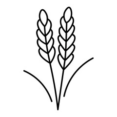black vector wheat icon on white background