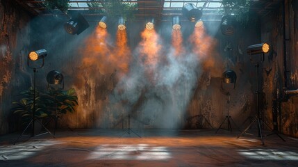 Stage With Lights and Smoke.